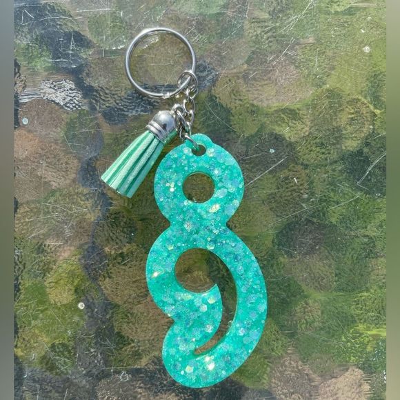 Teal Custom Resin Keychain | Keep Going Keychain | Mental Health Keychain - Picture 4 of 8